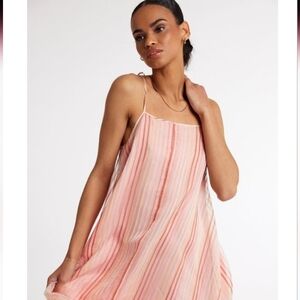 Joie Spaghetti Tie Strap Women's Silk & Cotton Stripe Dress‎